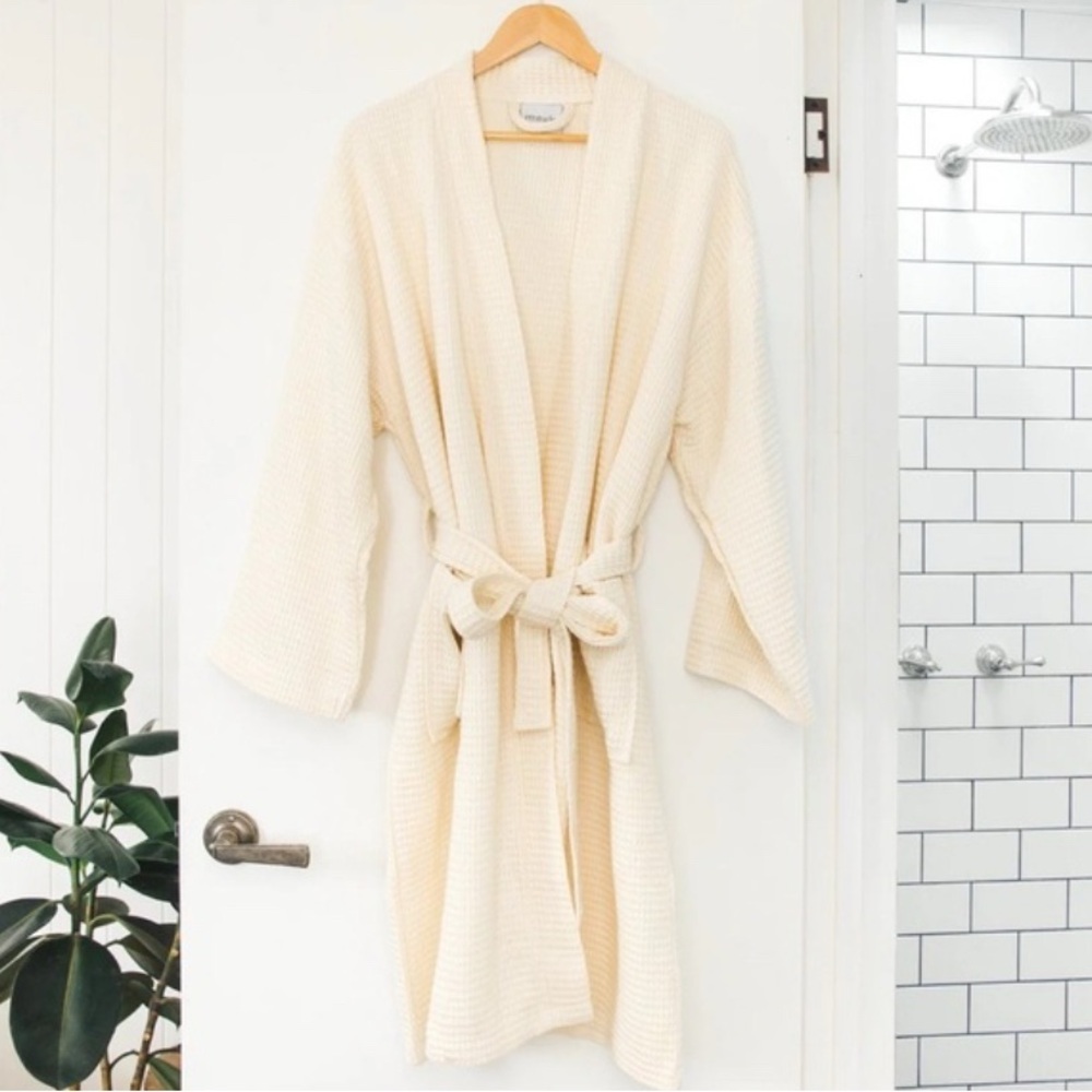 Ettitude Waffle Bamboo Cream Robe - Picture 11 of 11